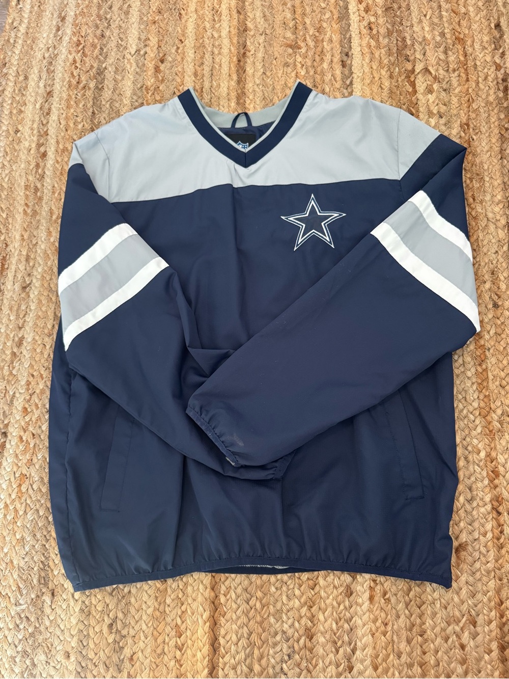 Men's Dallas Cowboys Navy & Gray Pullover Windbreaker